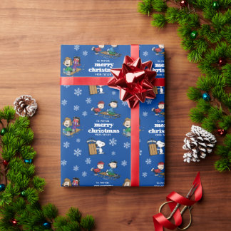 Peanuts | Winter Sledding Fun Pattern Wrapping Paper
