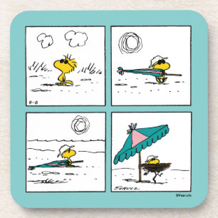 Peanuts Woodstock at the Beach Beverage Coaster