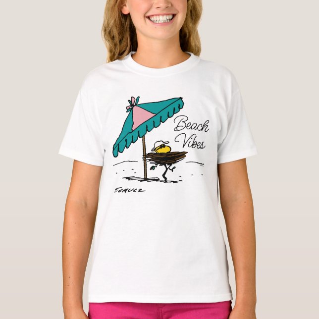 Peanuts | Woodstock at the Beach T-Shirt (Front)