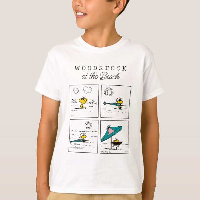 Peanuts | Woodstock at the Beach T-Shirt (Front)