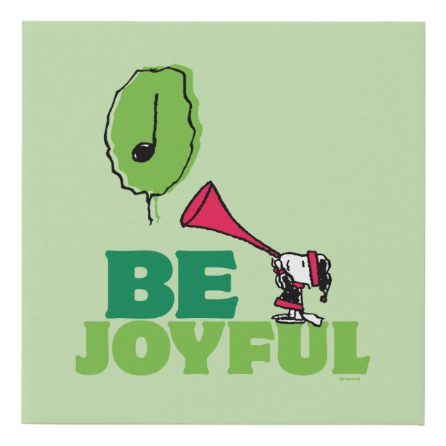 Peanuts | Woodstock Be Joyful Faux Canvas Print (Front)