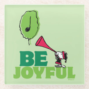 Peanuts Woodstock Be Joyful Glass Coaster