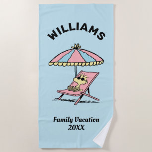 Peanuts Woodstock Beach Family Vacation Beach Towel
