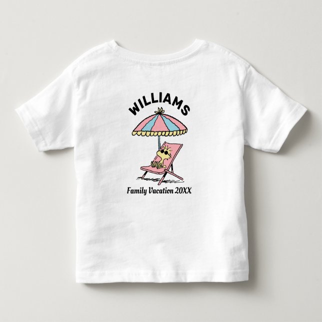 Peanuts | Woodstock Beach Family Vacation Toddler T-shirt (Back)
