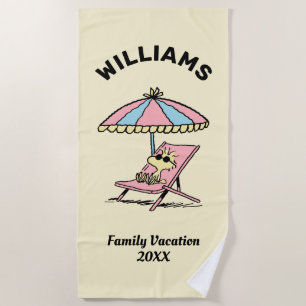 Peanuts Woodstock Beach Family Vacation Towel