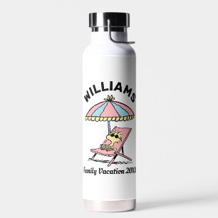 Peanuts   Woodstock Beach Family Vacation Water Bottle