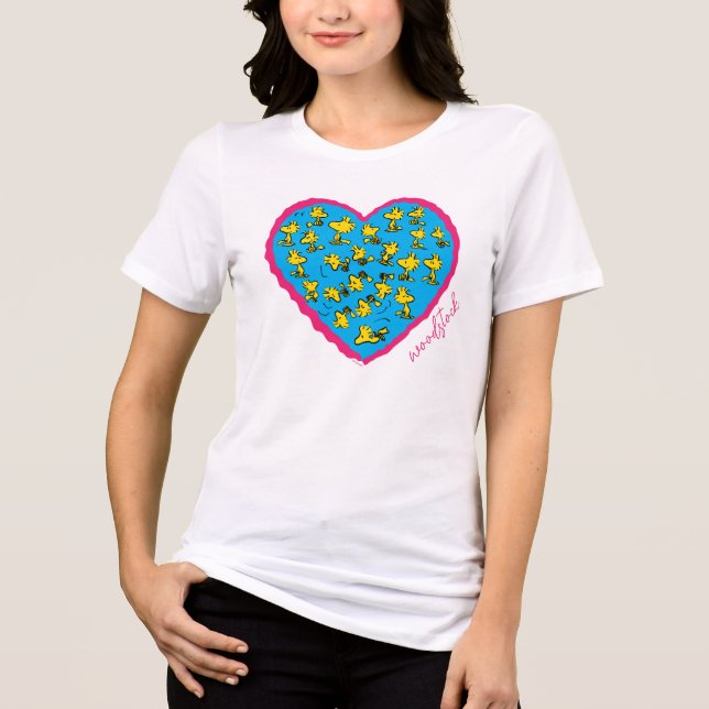Peanuts | Woodstock Blue Heart Tri-Blend Shirt (Front)