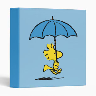 Peanuts   Woodstock Blue Umbrella 3 Ring Binder