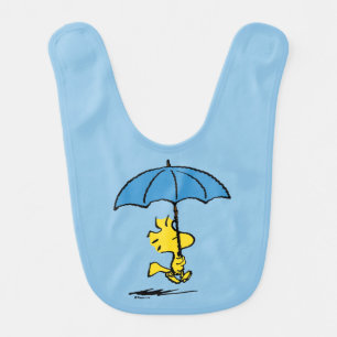 Peanuts Woodstock Blue Umbrella Baby Bib
