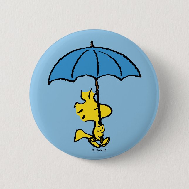 Peanuts | Woodstock Blue Umbrella Button (Front)