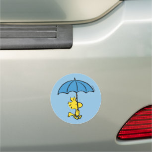 Peanuts   Woodstock Blue Umbrella Car Magnet