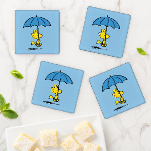 Peanuts   Woodstock Blue Umbrella Coaster Set