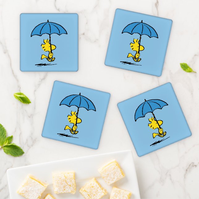 Peanuts | Woodstock Blue Umbrella Coaster Set (In Situ)