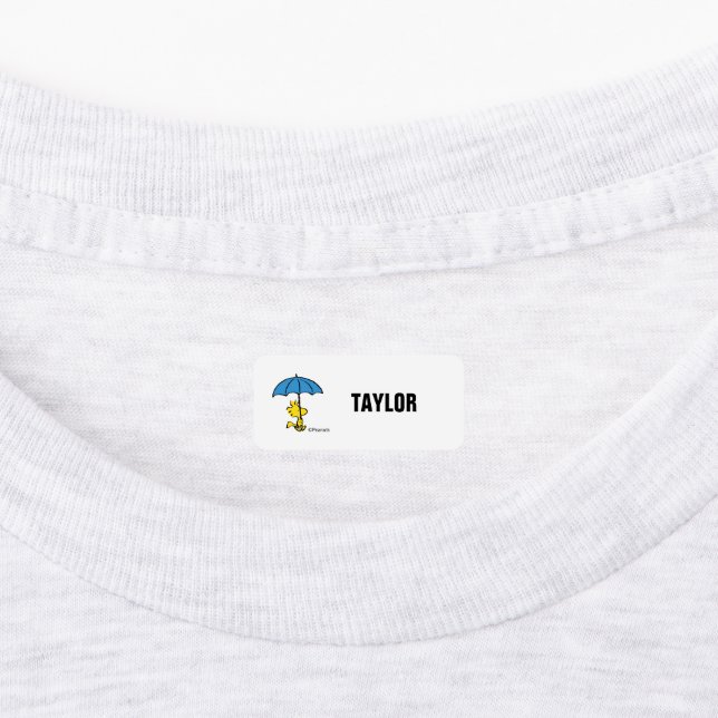 Peanuts | Woodstock Blue Umbrella Kids' Labels (Affixed)