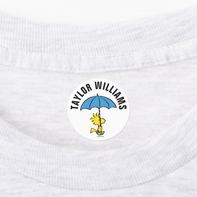 Peanuts | Woodstock Blue Umbrella Kids' Labels (Affixed)