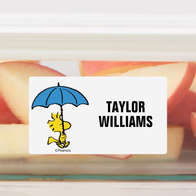 Peanuts | Woodstock Blue Umbrella Kids' Labels (Affixed)