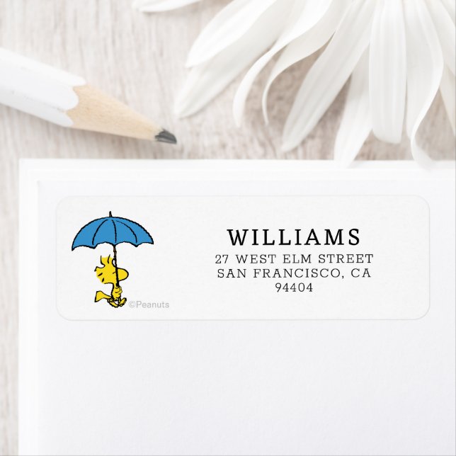 Peanuts | Woodstock Blue Umbrella Label (Insitu)