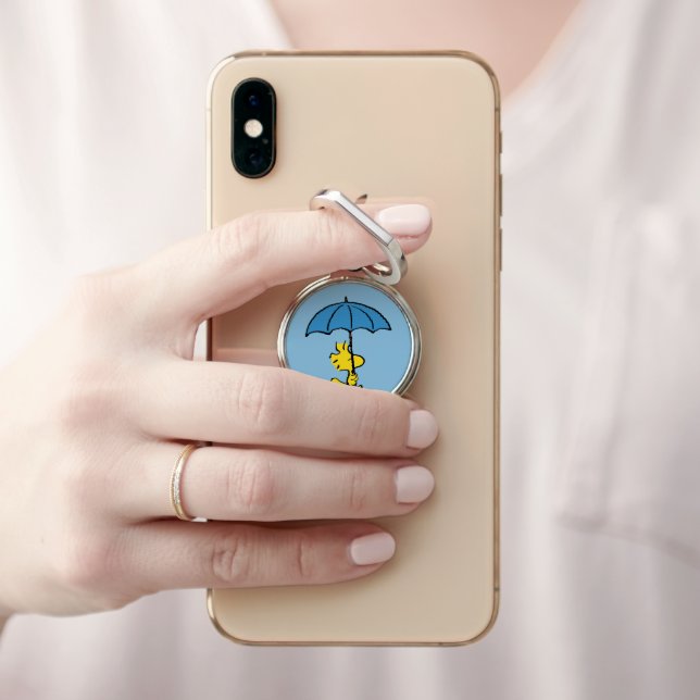 Peanuts | Woodstock Blue Umbrella Phone Ring Stand (In Situ)