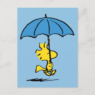 Peanuts Woodstock Blue Umbrella Postcard