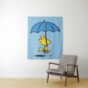 Peanuts Woodstock Blue Umbrella Tapestry
