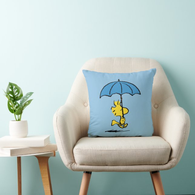 Peanuts | Woodstock Blue Umbrella Throw Pillow (Chair)