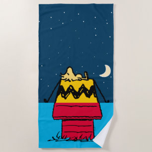Peanuts Woodstock Camping Half & Half Beach Towel