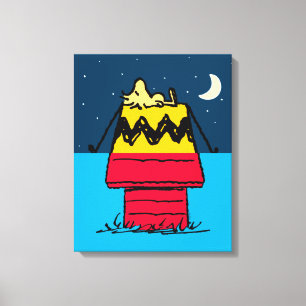 Peanuts Woodstock Camping Half & Half Canvas Print