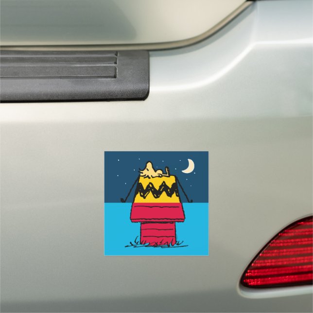 Peanuts | Woodstock Camping Half & Half Car Magnet (In Situ)