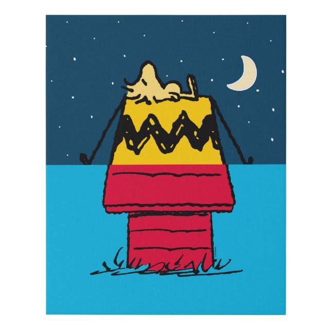 Peanuts | Woodstock Camping Half & Half Faux Canvas Print (Front)
