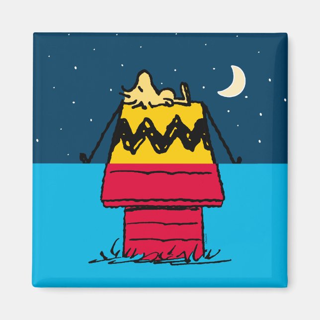 Peanuts | Woodstock Camping Half & Half Magnet (Front)