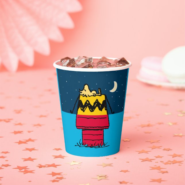 Peanuts | Woodstock Camping Half & Half Paper Cups (Insitu)