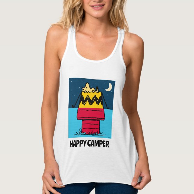 Peanuts | Woodstock Camping Half & Half Tank Top (Front)