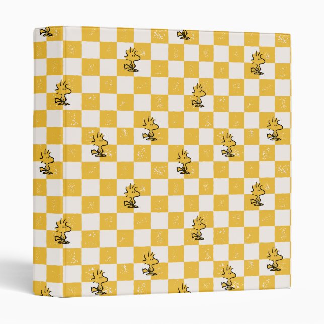 Peanuts | Woodstock Checkered Flag 3 Ring Binder (Front/Spine)