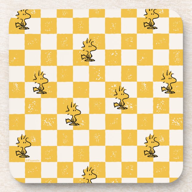 Peanuts | Woodstock Checkered Flag Beverage Coaster (Front)