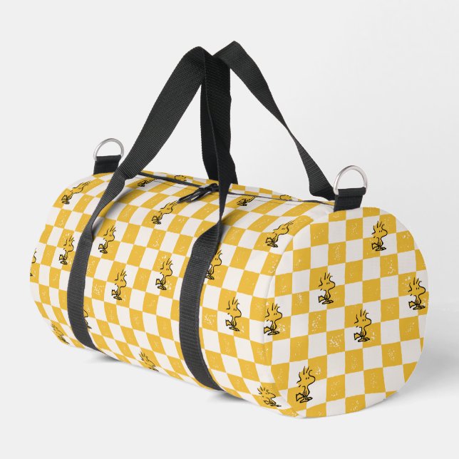 Peanuts | Woodstock Checkered Flag Duffle Bag (Left Corner)