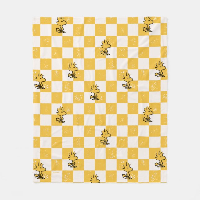 Peanuts | Woodstock Checkered Flag Fleece Blanket (Front)