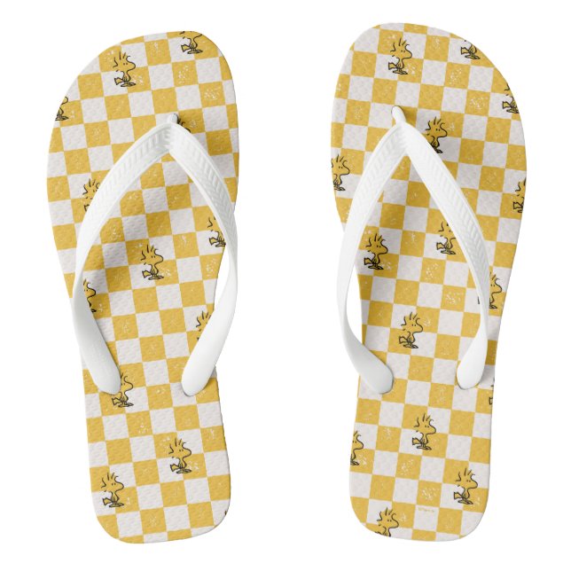 Peanuts | Woodstock Checkered Flag Flip Flops (Footbed)
