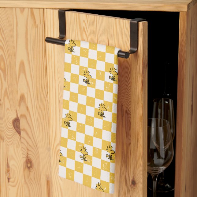 Peanuts | Woodstock Checkered Flag Kitchen Towel (Thirds Fold)