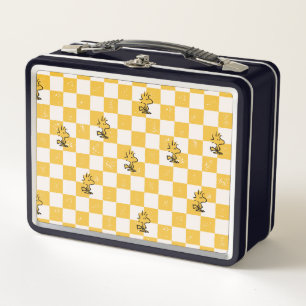 Peanuts Woodstock Checkered Flag Metal Lunch Box