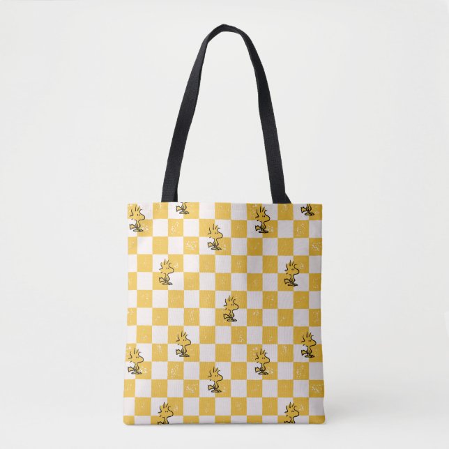 Peanuts | Woodstock Checkered Flag Tote Bag (Front)