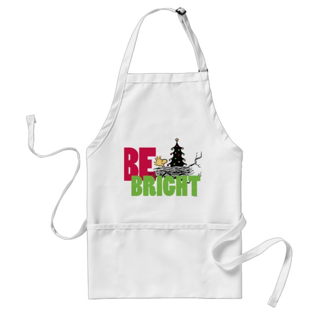 Peanuts | Woodstock Christmas Be Bright Adult Apron (Front)