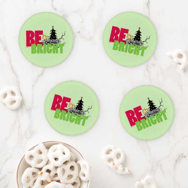Peanuts | Woodstock Christmas Be Bright Coaster Set (In Situ)