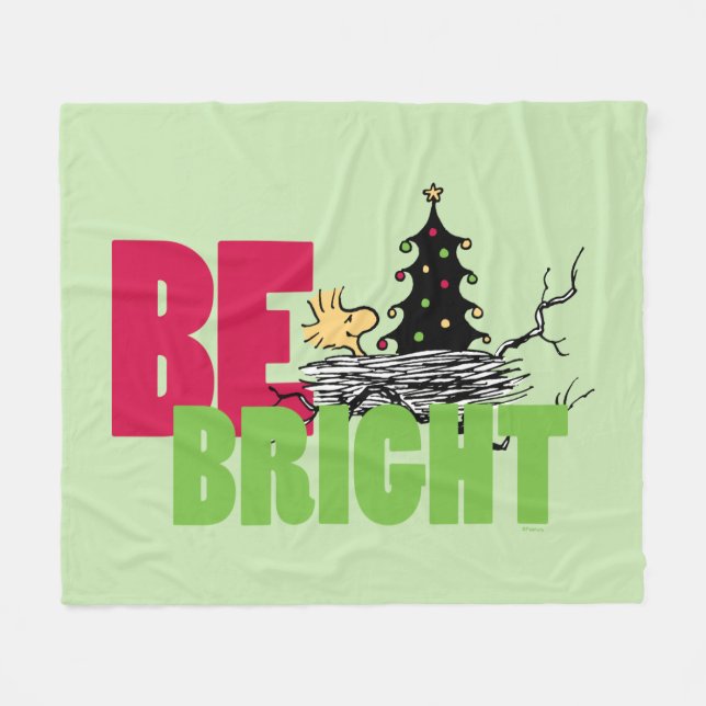 Peanuts | Woodstock Christmas Be Bright Fleece Blanket (Front (Horizontal))