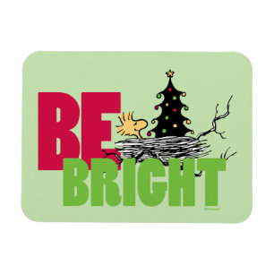 Peanuts   Woodstock Christmas Be Bright Magnet