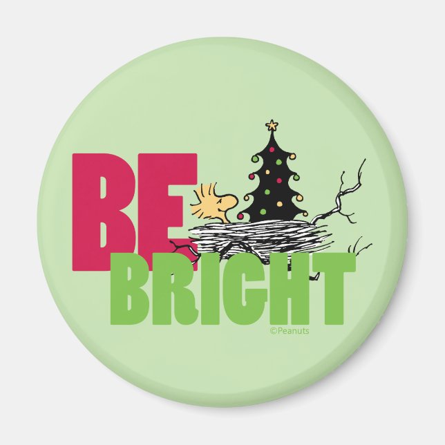 Peanuts | Woodstock Christmas Be Bright Magnet (Front)