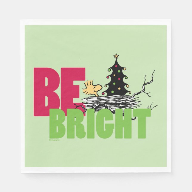 Peanuts | Woodstock Christmas Be Bright Napkins (Front)