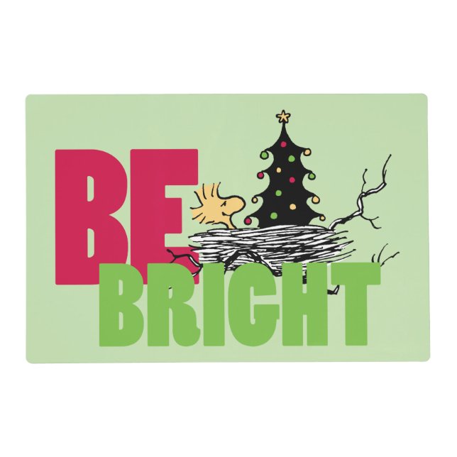 Peanuts | Woodstock Christmas Be Bright Placemat (Front)