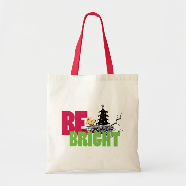 Peanuts | Woodstock Christmas Be Bright Tote Bag (Front)