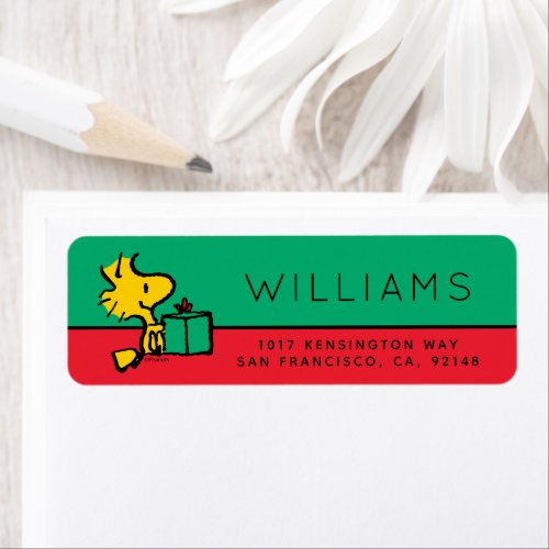 Peanuts  Woodstock Christmas Gift Label