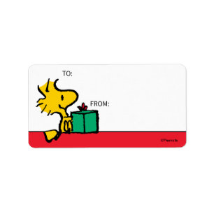 Peanuts   Woodstock Christmas Gift Tag